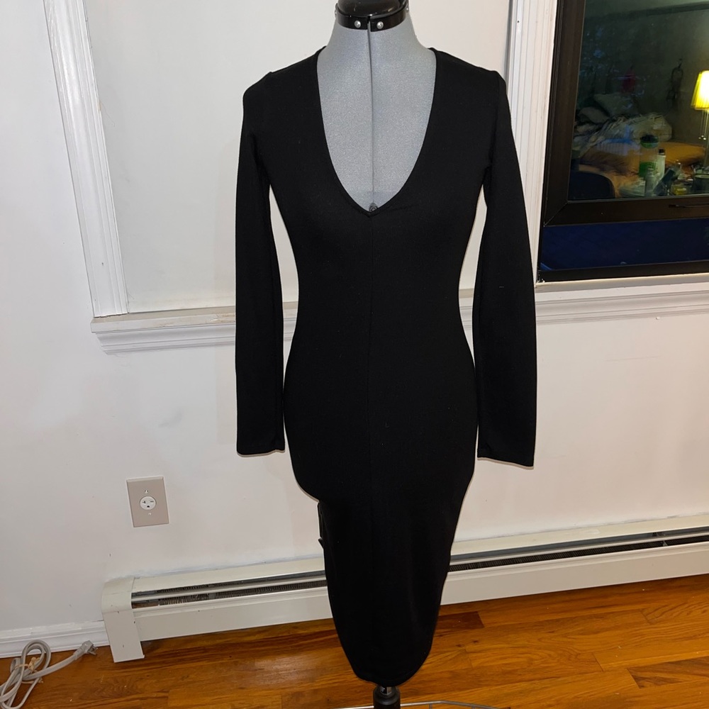 zara long black dress